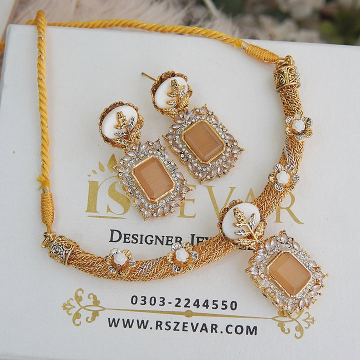 Gold Plated Gold Tola Chain Gold Plated Turkish Necklace Set RS ZEVARS