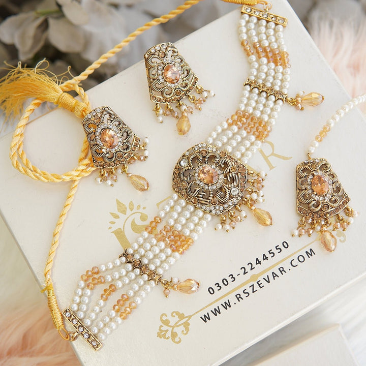 Handmade Pearls Guluband Set - RS ZEVARS