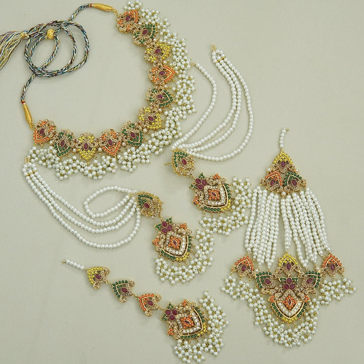 Heritage Antique Necklace Earring Jhumar Set - RS ZEVARS