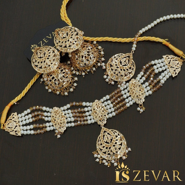Hyderabadi Gold Plated Choker Set - RS ZEVARS