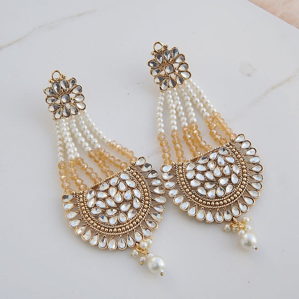 Kundan Passa Earrings With Pearls Work - RS ZEVARS