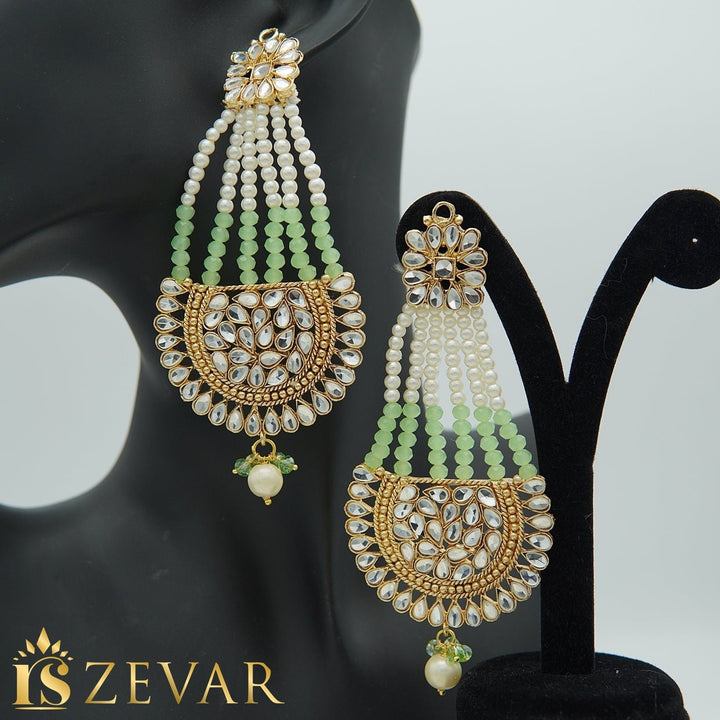 Kundan Passa Earrings With Pearls Work - RS ZEVARS