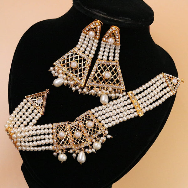 N2002 Designer Pearl Choker Set - RS ZEVARS