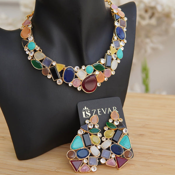 N2061 Semi-Precious Stones Necklace Set - RS ZEVARS