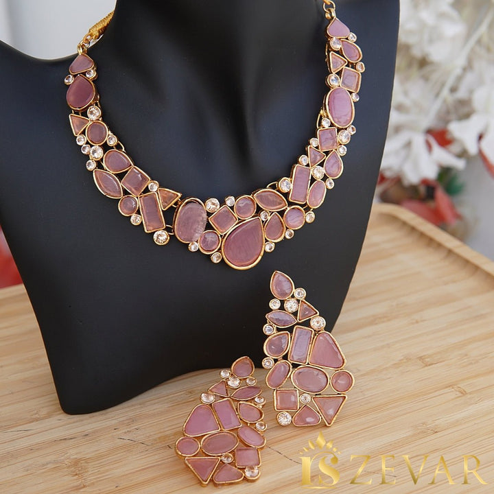 N2061 Semi-Precious Stones Necklace Set RS ZEVARS