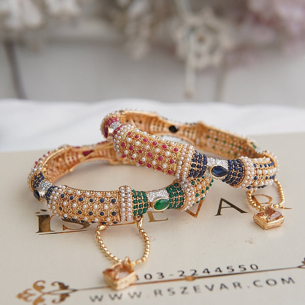 Navratan 7 Pearls Stylish Kangans - RS ZEVARS