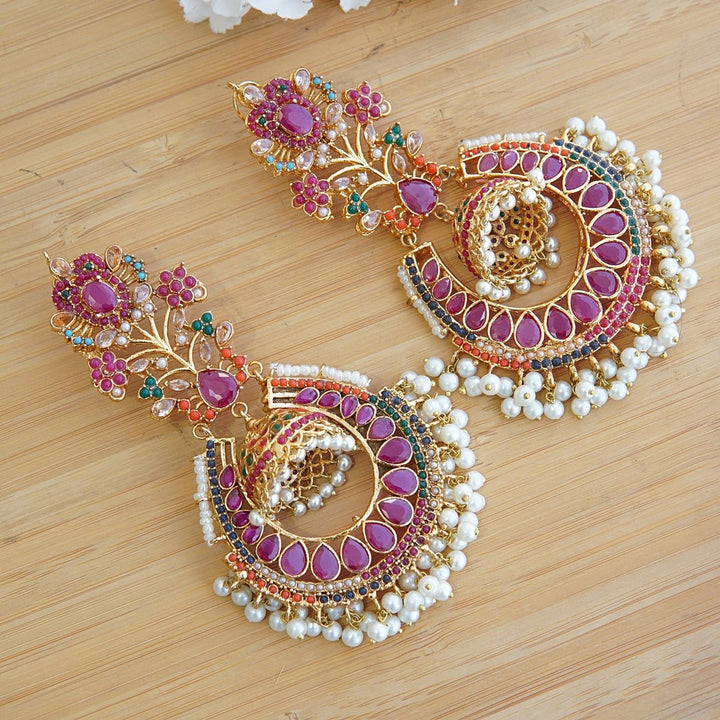 Navratan Antique Bali Earrings - RS ZEVARS