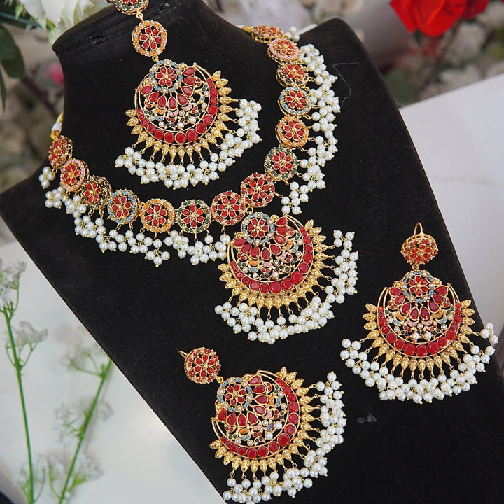 Navratan Long Mala Style Necklace Set - RS ZEVARS