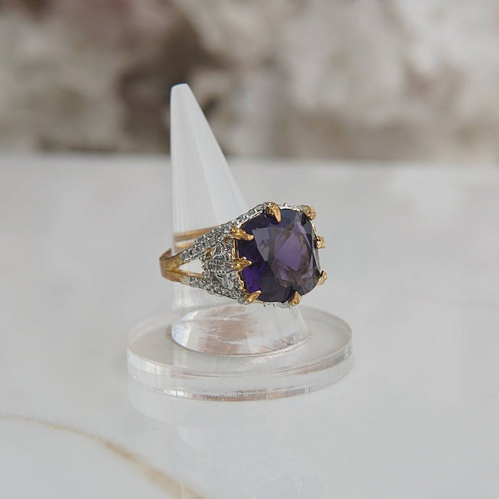 Octagon Two-Tone Zirconia Adjustable Ring - RS ZEVARS