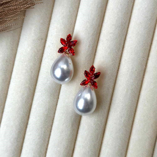 Pearl & Zircon Drop Studs - RS ZEVARS