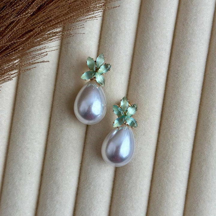 Pearl & Zircon Drop Studs - RS ZEVARS