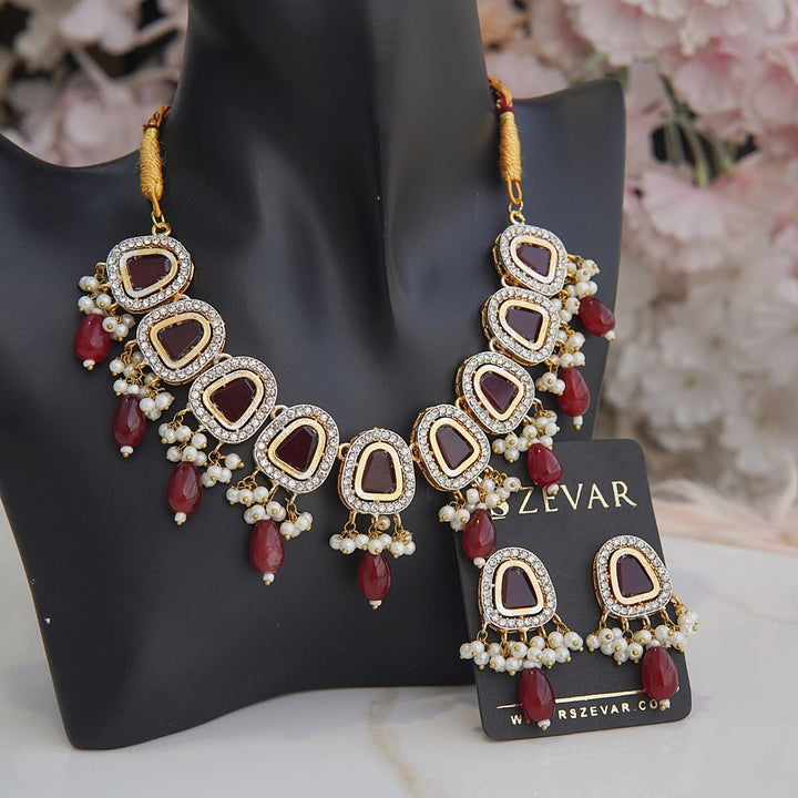 Precious Gemstone Necklace Set - RS ZEVARS