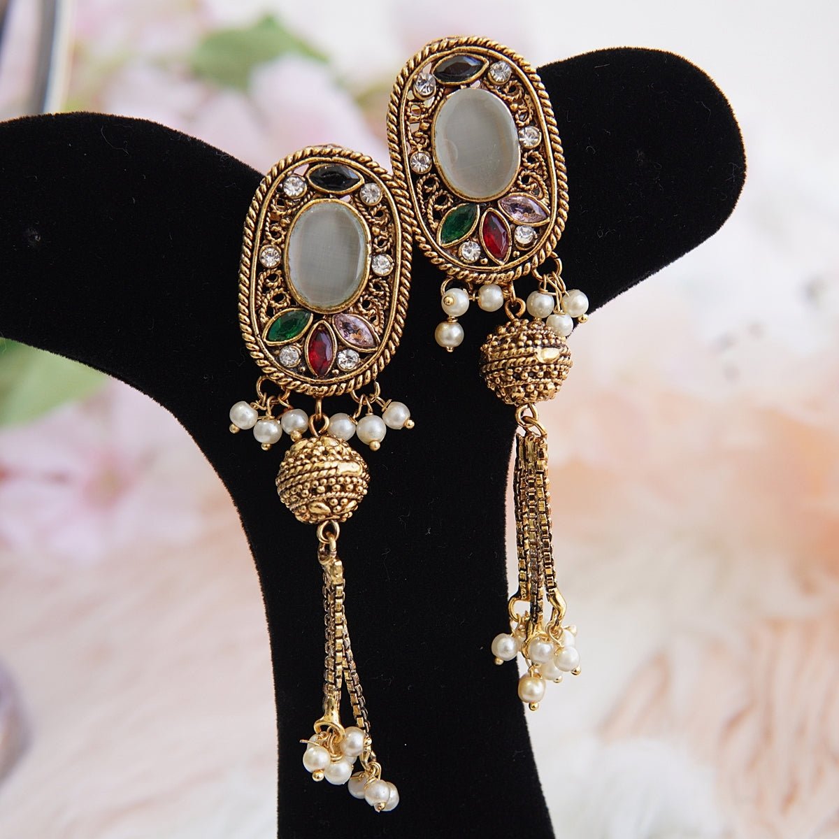 Long deals latkan earrings