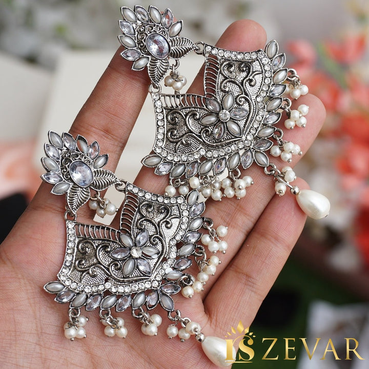 Rajhastani Silver Steel Earrings - RS ZEVARS