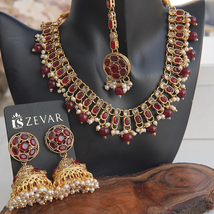 Reverse AD Necklace Jhumka Set - RS ZEVARS