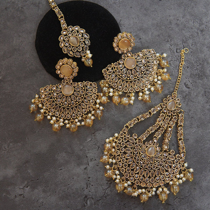 Reverse Ad Polki Earring Teeka Jhumar - RS ZEVARS