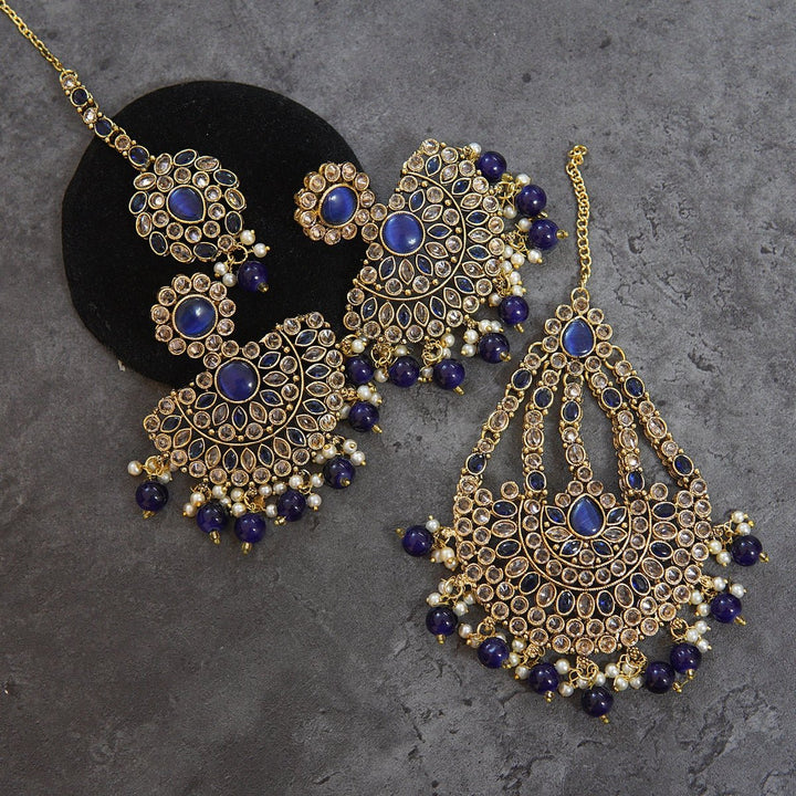 Reverse Ad Polki Earring Teeka Jhumar - RS ZEVARS