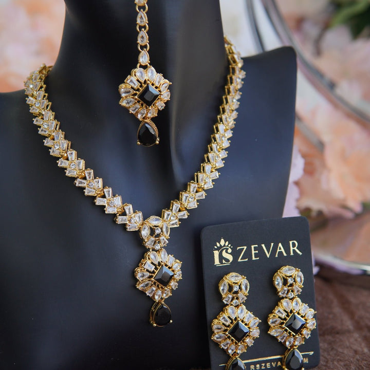 Semi Gemstone Sparking Necklace Set - RS ZEVARS