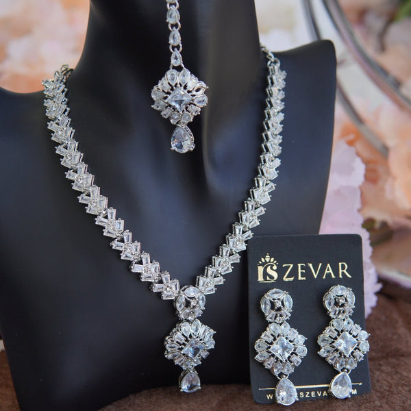 Semi Gemstone Sparking Necklace Set - RS ZEVARS