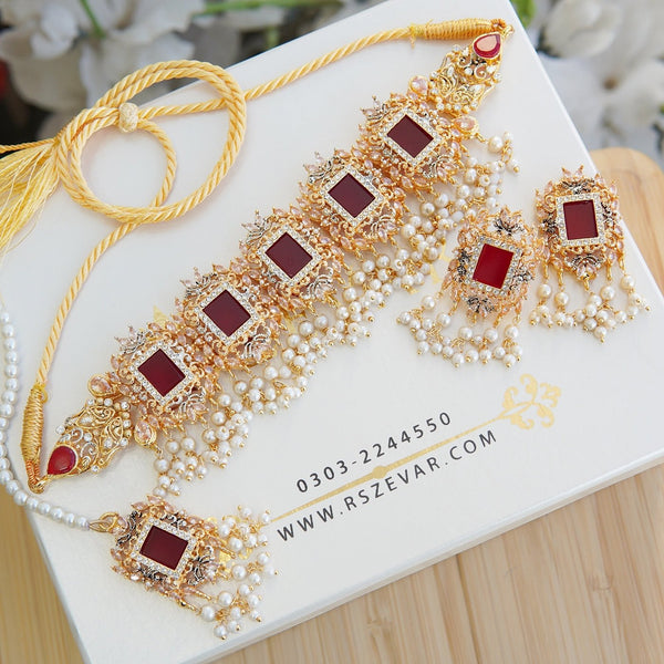 Semi Gemstones Guluband Set - RS ZEVARS