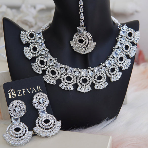 Semi Precious Cubics Necklace Set - RS ZEVARS