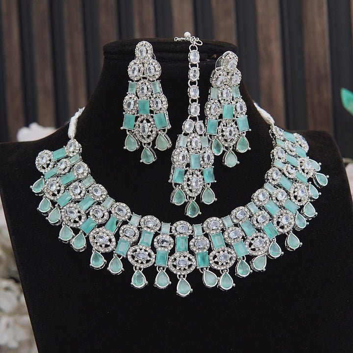 Semi-Zircons Rani Necklace Set - RS ZEVARS