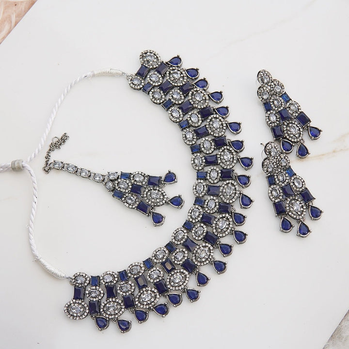 Semi-Zircons Rani Necklace Set - RS ZEVARS