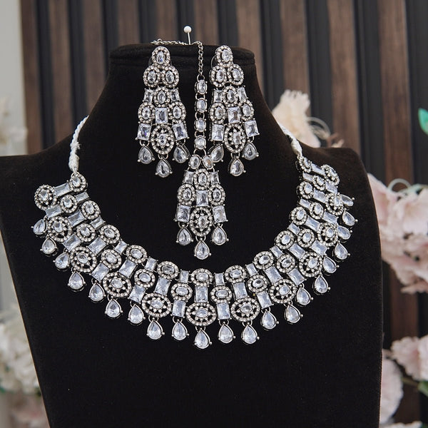 Semi-Zircons Rani Necklace Set - RS ZEVARS