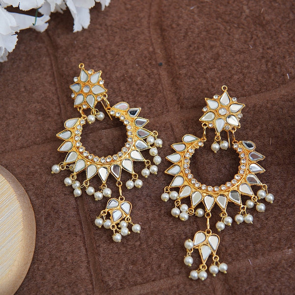 Sheesh Kundan Chand Bali Earrings - RS ZEVARS