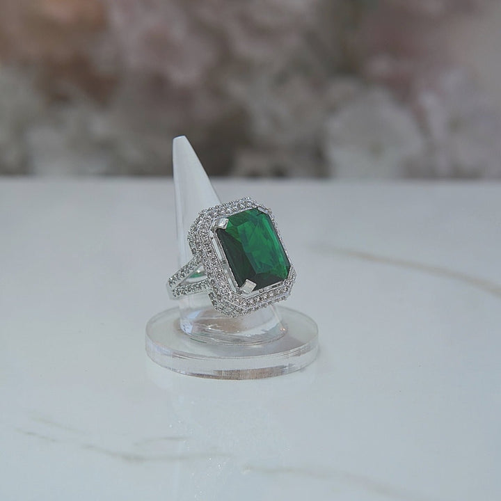 Silver Cut Zirconia Adjustable Ring - RS ZEVARS