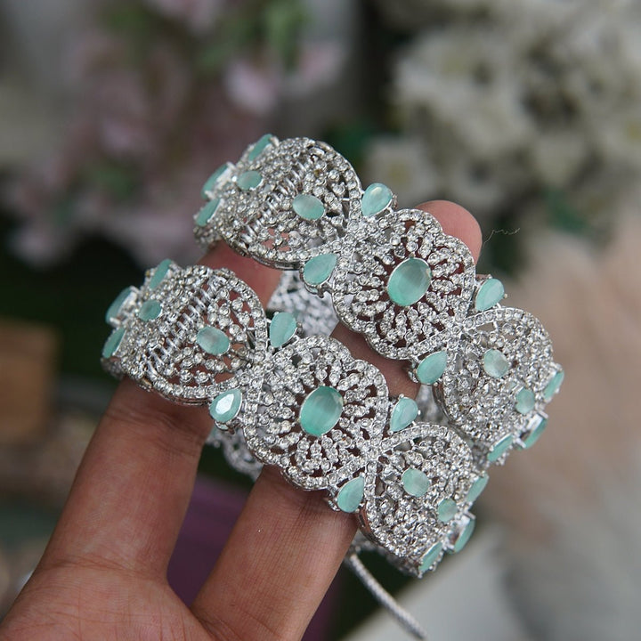 Silver Zirconia Shine Bangles Pair - RS ZEVARS