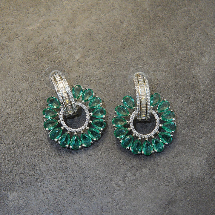 Simplicity Silver Stud Earrings With Doubled Zircons - RS ZEVARS