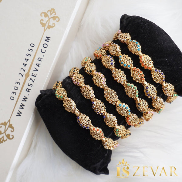 Six Piece Of Antique Nauratan Kangans - RS ZEVARS