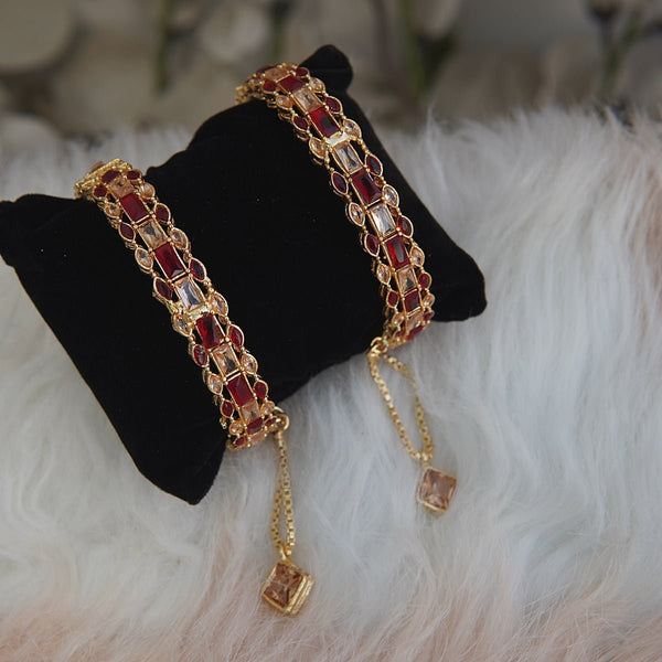 Tapper Cut Zircons Openable Bangles - RS ZEVARS