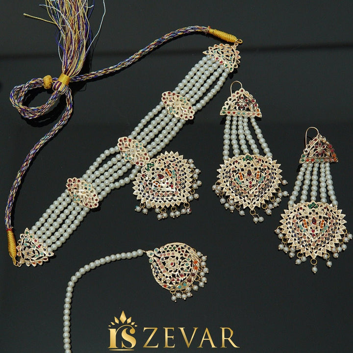 Traditional Gold Plated Partywear Guluband Set - RS ZEVARS