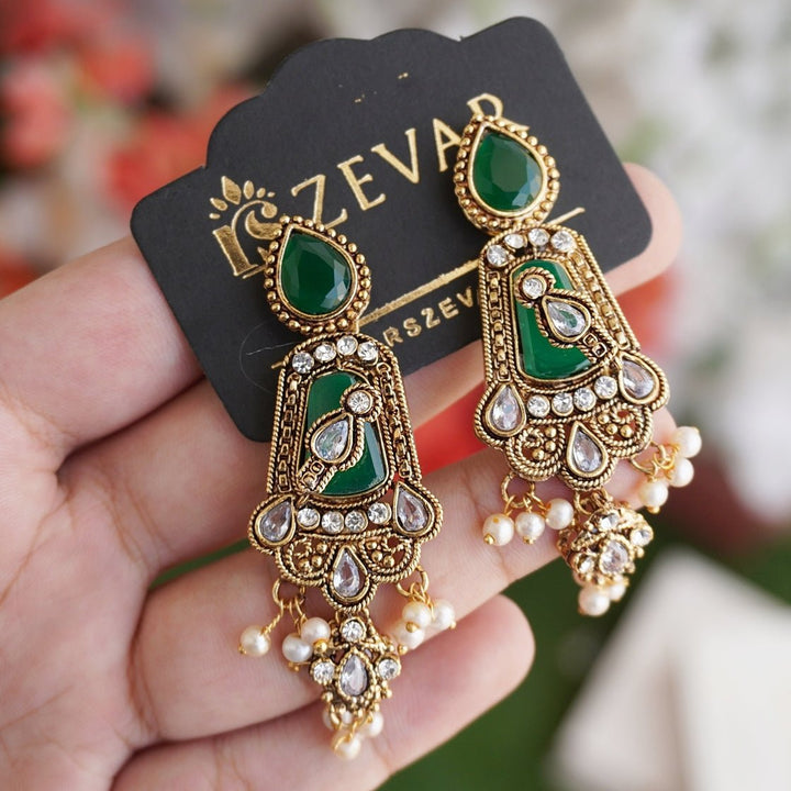 Turkish Antique Gold Earrings - RS ZEVARS