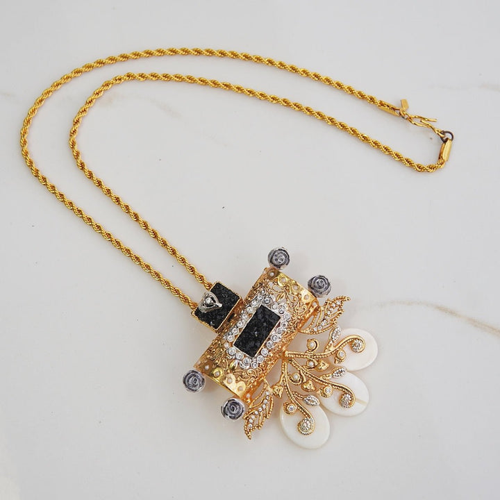 Turkish Gold Plated Stunning Long Pendant - RS ZEVARS