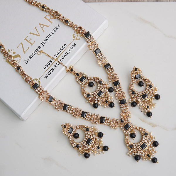Twinkling Gemstones Necklace Earrings Set - RS ZEVARS