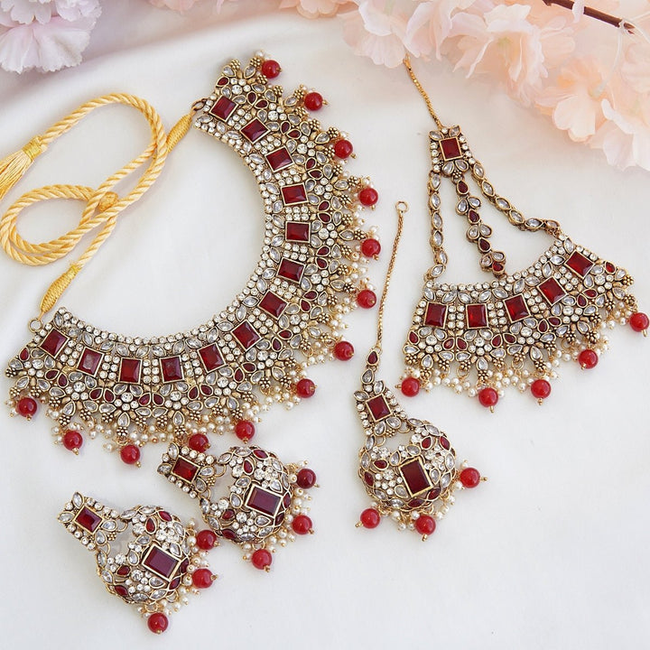 Zircone & Semi-Gems Bridal Necklace Set - RS ZEVARS