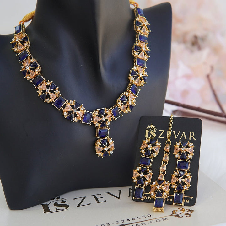 Zirconia Diamante Shape Necklace Set - RS ZEVARS