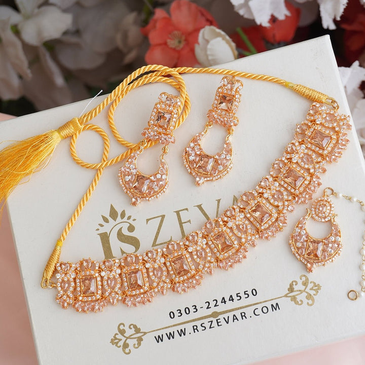 Zirconia Gold Plated Guluband Set - RS ZEVARS