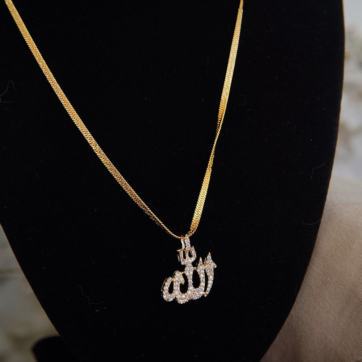 Zirconia Islamic Calligraphy Pendant Chain - RS ZEVARS