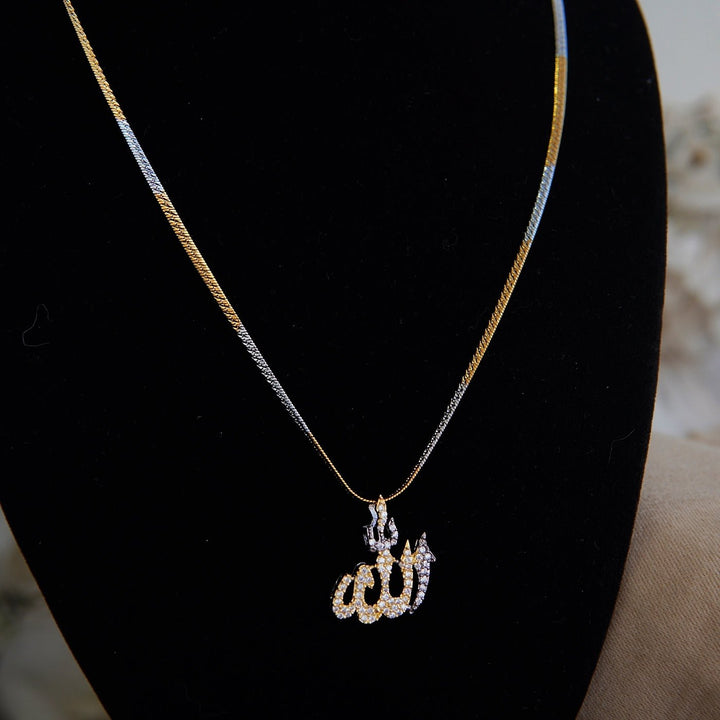Zirconia Islamic Calligraphy Pendant Chain - RS ZEVARS